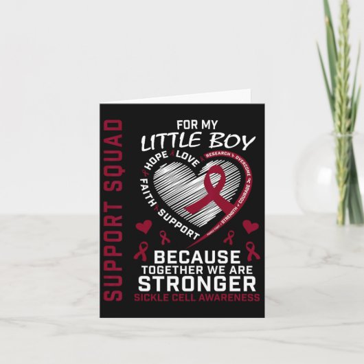 Sikkelcelbewustzijn Shirt Little Boy Support GRO Kaart (Voorkant)