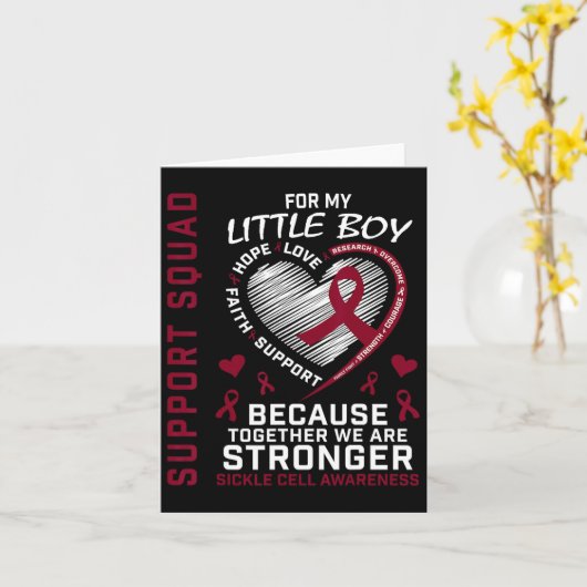 Sikkelcelbewustzijn Shirt Little Boy Support GRO Kaart (Gele Bloem)