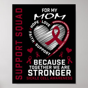 Sikkelcelbewustzijn Shirt Mom Support Group T-shir Poster