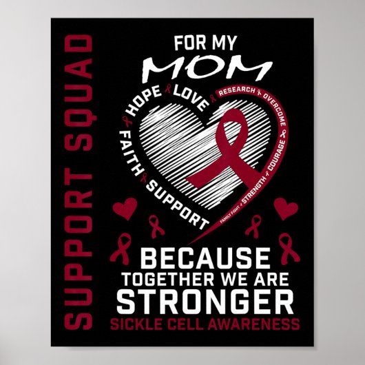 Sikkelcelbewustzijn Shirt Mom Support Group T-shir Poster (Voorkant)