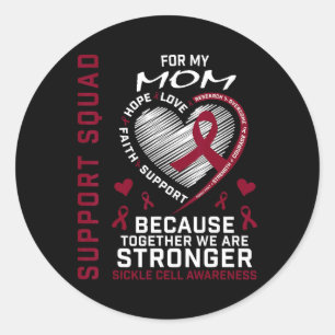 Sikkelcelbewustzijn Shirt Mom Support Group T-shir Ronde Sticker