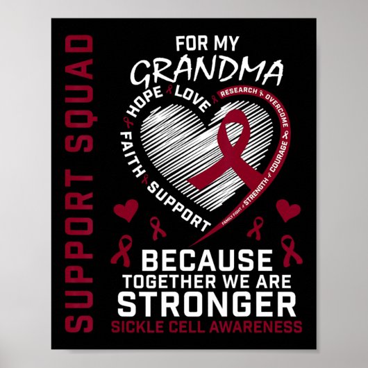 Sikkelcelbewustzijn Shirt oma Support Group Poster (Voorkant)