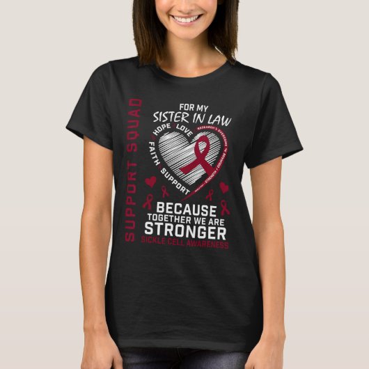 Sikkelcelbewustzijn Shirt Sister in Law Group Te (Voorkant)