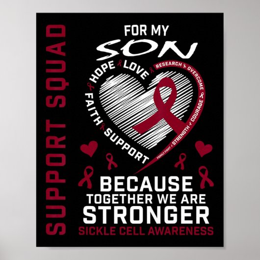 Sikkelcelbewustzijn Shirt Son Support Group T-shir Poster (Voorkant)