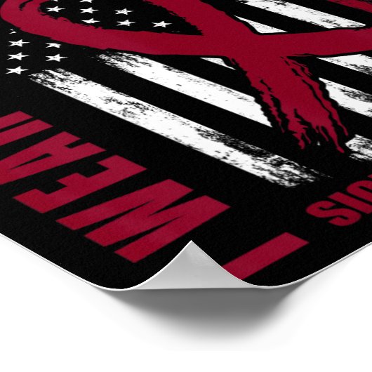 Sikkelcelbewustzijn Shirt tante I Draag Bourgogne  Poster (Hoek)