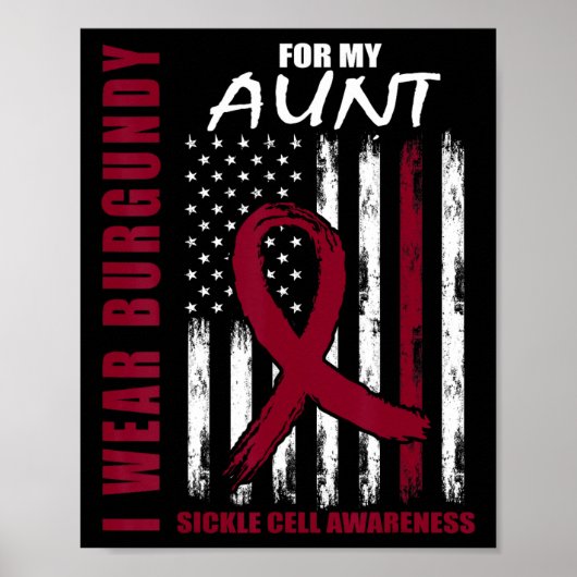 Sikkelcelbewustzijn Shirt tante I Draag Bourgogne  Poster (Voorkant)