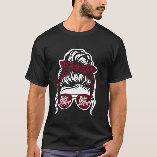 Sikkelcelbewustzijn Wanhoofdig Haar Sikkelcel Over T-shirt (Voorkant)