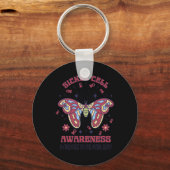 Sikkelcelbewustzijn Warrior Butterfly Be Kind Sleutelhanger (Voorkant)