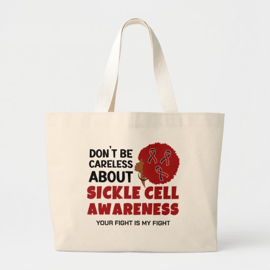 SIKKELCELBEWUSTZIJN Wees niet onvoorzichtig Onders Grote Tote Bag (Voorkant)
