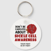 SIKKELCELBEWUSTZIJN Wees niet onvoorzichtig Onders Sleutelhanger (Achterkant)