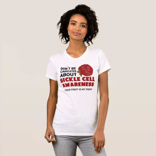 SIKKELCELBEWUSTZIJN Wees niet onvoorzichtig Onders T-shirt (Voorkant volledig)