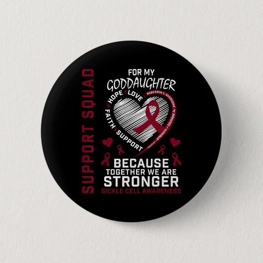 Sikkelcelbewustzijnsartikelen Goddaughter Support Ronde Button 5,7 Cm (Voorkant)
