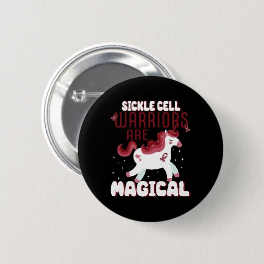 Sikkelcelkrijgers zijn magische eenhoorn Bourgondi Ronde Button 5,7 Cm (Voorkant /achterkant)