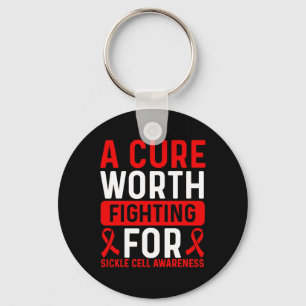 Sikkelcelziekte Awareness Ribbon Cure Warrior Sleutelhanger