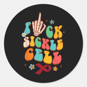 Sikkelcelziekte Warrior SCD Awareness FCK Ziek Ronde Sticker