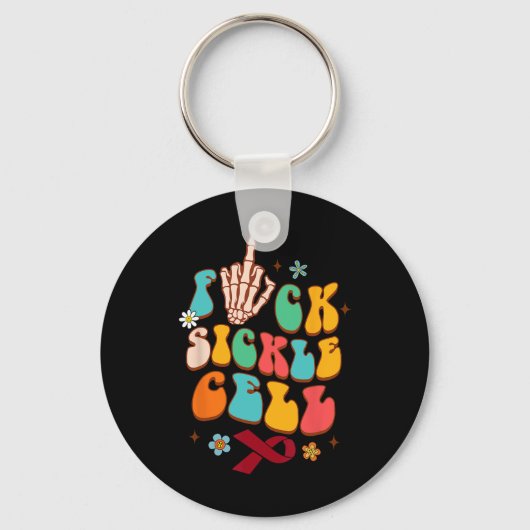 Sikkelcelziekte Warrior SCD Awareness FCK Ziek Sleutelhanger (Voorkant)