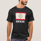 Sikkim Flag steunt Sikkim Mensen Vrouwen Mannen T-shirt (Voorkant)