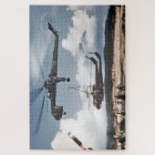 Sikorsky Skycrane met twee huey's Legpuzzel (Verticaal)