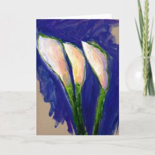"Sil instellen" Lily Flower Painting Wenskaart Kaart