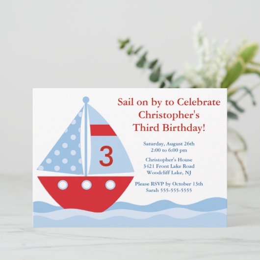Sil op by & Celebrate Birthday Invitation Kaart (Staand voorkant)