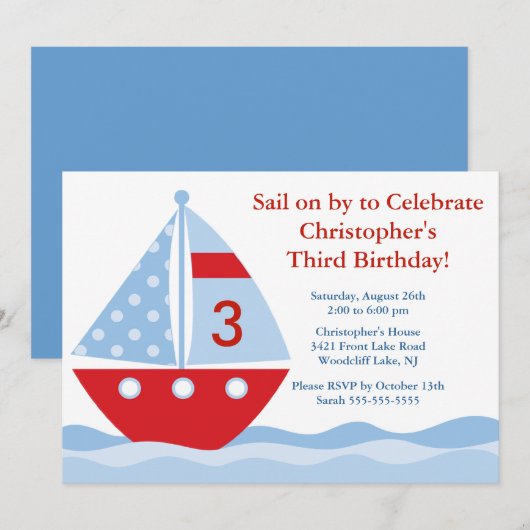 Sil op by & Celebrate Birthday Invitation Kaart (Voorkant / Achterkant)