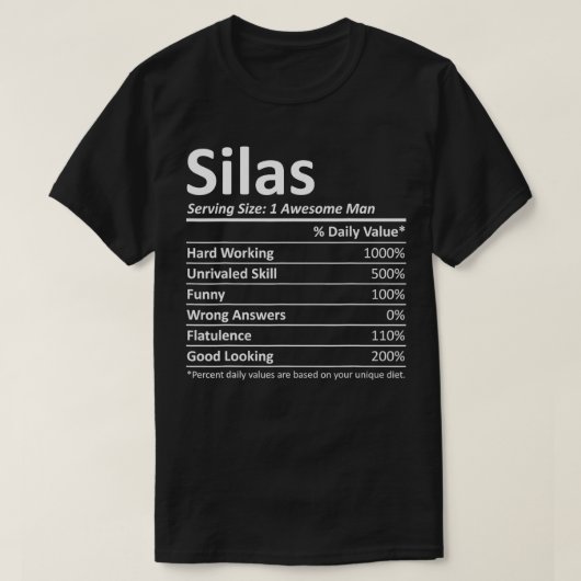 SILAS Voeding Grappige Verjaardag Gepersonaliseerd T-shirt (Design voorkant)
