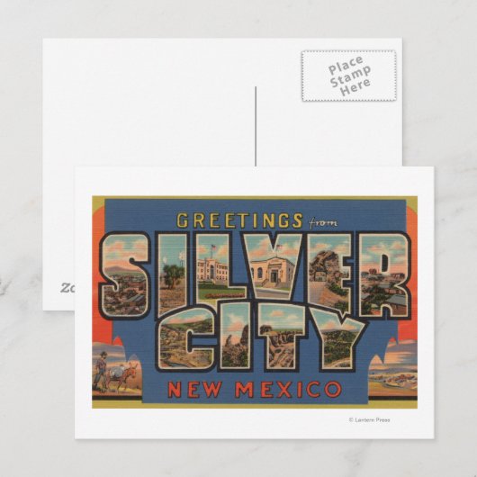 Silber City, New Mexico - Grote Letter-scènes Briefkaart (Voorkant / Achterkant)