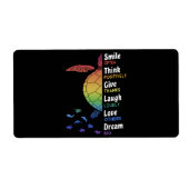 Sile Vaak, denk positief, geef Bedankt Etiket (Voorkant)