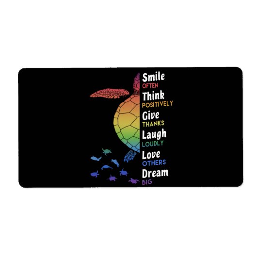 Sile Vaak, denk positief, geef Bedankt Etiket (Voorkant)