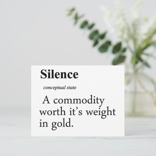 Silence Definition Briefkaart (Staand voorkant)