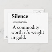 Silence Definition Briefkaart (Voorkant / Achterkant)