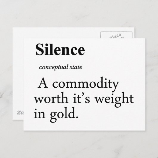 Silence Definition Briefkaart (Voorkant / Achterkant)