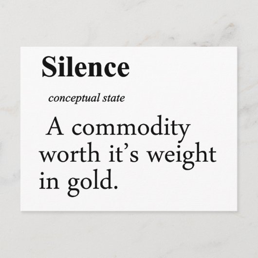 Silence Definition Briefkaart (Voorkant)