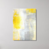 'Silence' Grijs en Geel Abstract Kunstdruk Canvas Afdruk (Voorkant)