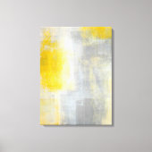 'Silence' Grijs en Geel Abstract Kunstdruk Canvas Afdruk (Voorkant)