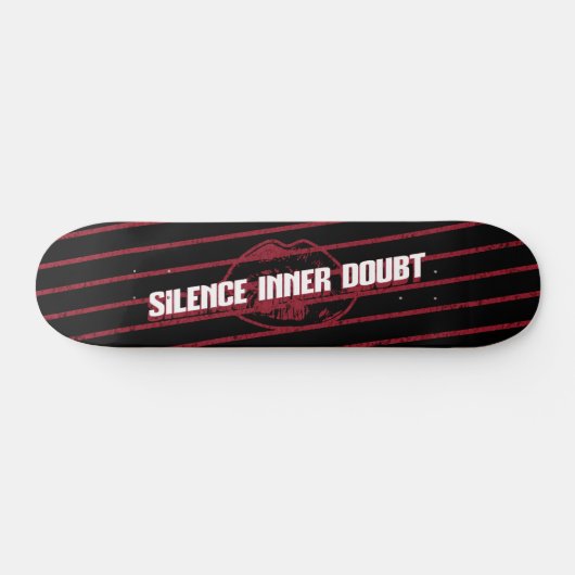 Silence Inner Doubt Motivatie typografische kunst Persoonlijk Skateboard (Horizontaal)