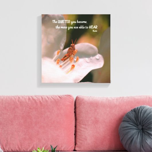 Silence Inspirerend Rumi Quote Canvas Afdruk (Insitu (Woonkamer))