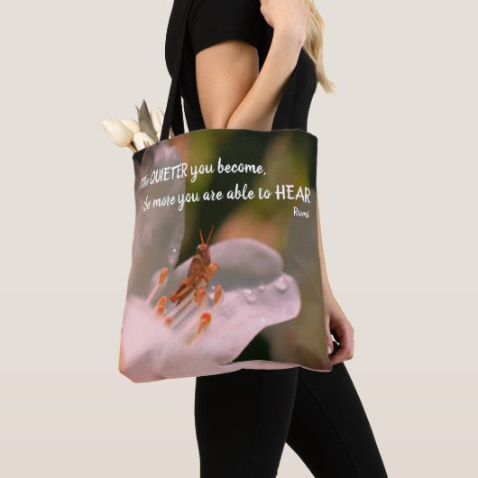 Silence Inspirerend Rumi Quote Tote Bag (Dichtbij)