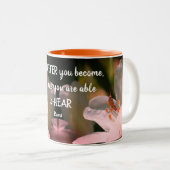 Silence Inspirerend Rumi Quote Tweekleurige Koffiemok (Voorkant rechts)