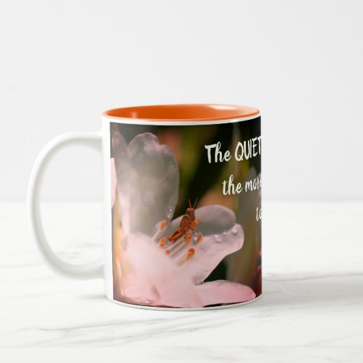 Silence Inspirerend Rumi Quote Tweekleurige Koffiemok (Links)