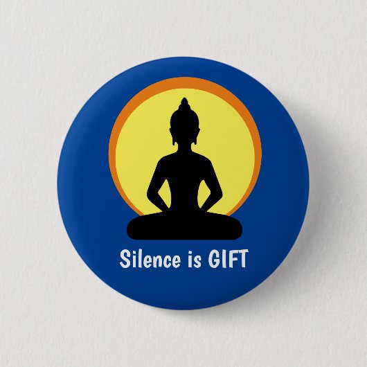 Silence is GIFT - Meditation & Buddha (Vipassana) Ronde Button 5,7 Cm (Voorkant)