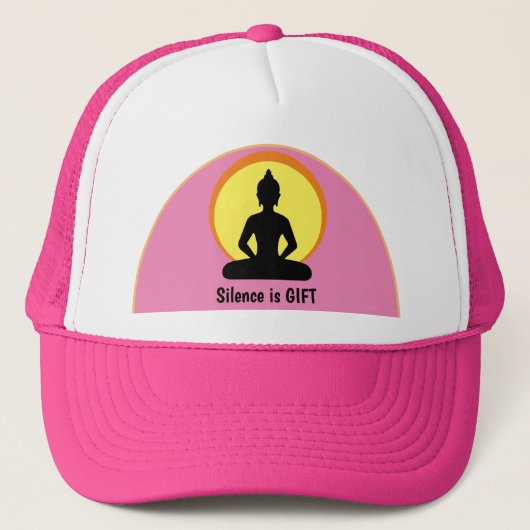 Silence is GIFT - Meditation & Buddha (Vipassana) Trucker Pet (Voorkant)