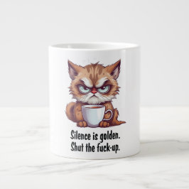 Silence is Golden Funny Cat Quotes Coffee Mok
