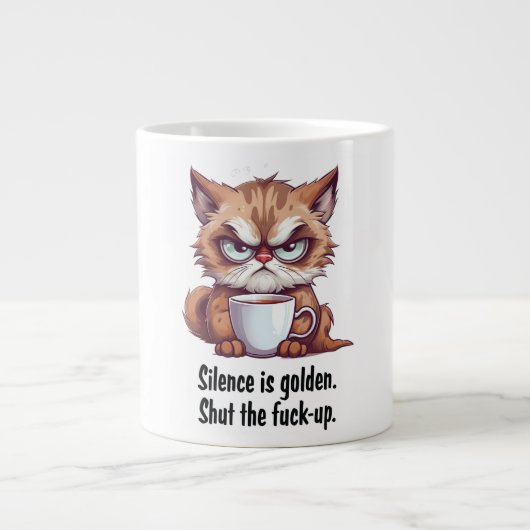 Silence is Golden Funny Cat Quotes Coffee Mok (Voorkant)