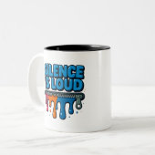 Silence Is Loud Bold Typography Art Mug Tweekleurige Koffiemok (Voorkant links)