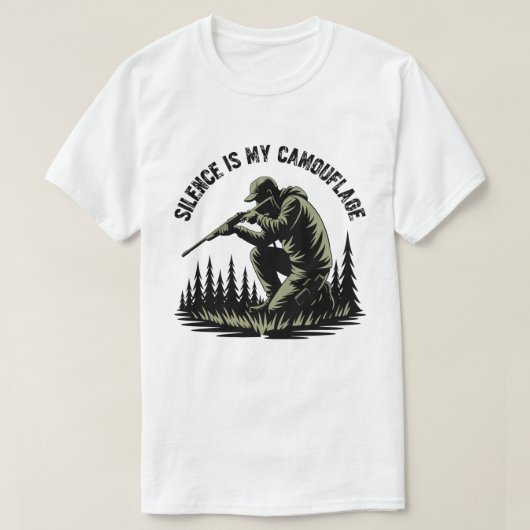 Silence is My Camouflage – Stealth Hunting T-Shirt (Design voorkant)