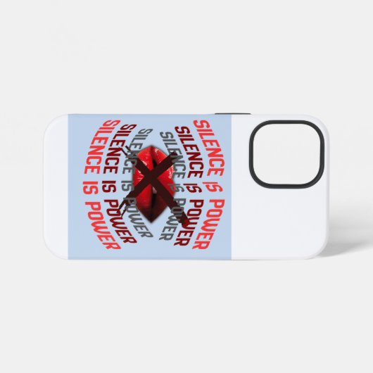 Silence Is Power Bold Typography Art iPhone Hoesje (Achterkant horizontaal)