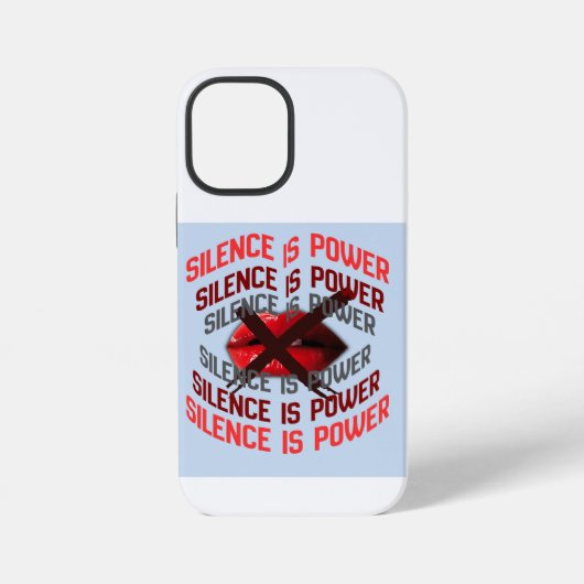 Silence Is Power Bold Typography Art iPhone Hoesje (Achterkant)