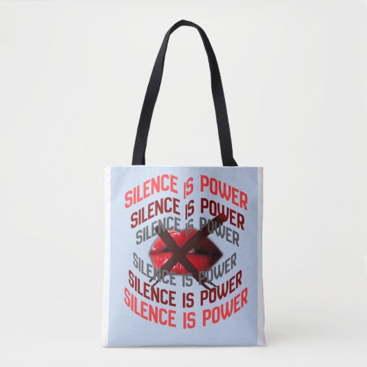 Silence Is Power Bold Typography Art Tote Bag (Voorkant)
