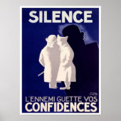 Silence L'ennemi Guette vertrouwt de Franse oorlog Poster (Voorkant)